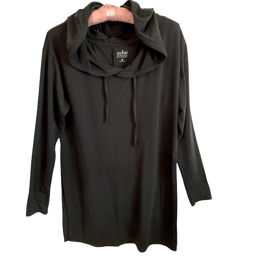 New York & Company Soho Street Long Black Hoodie size Small